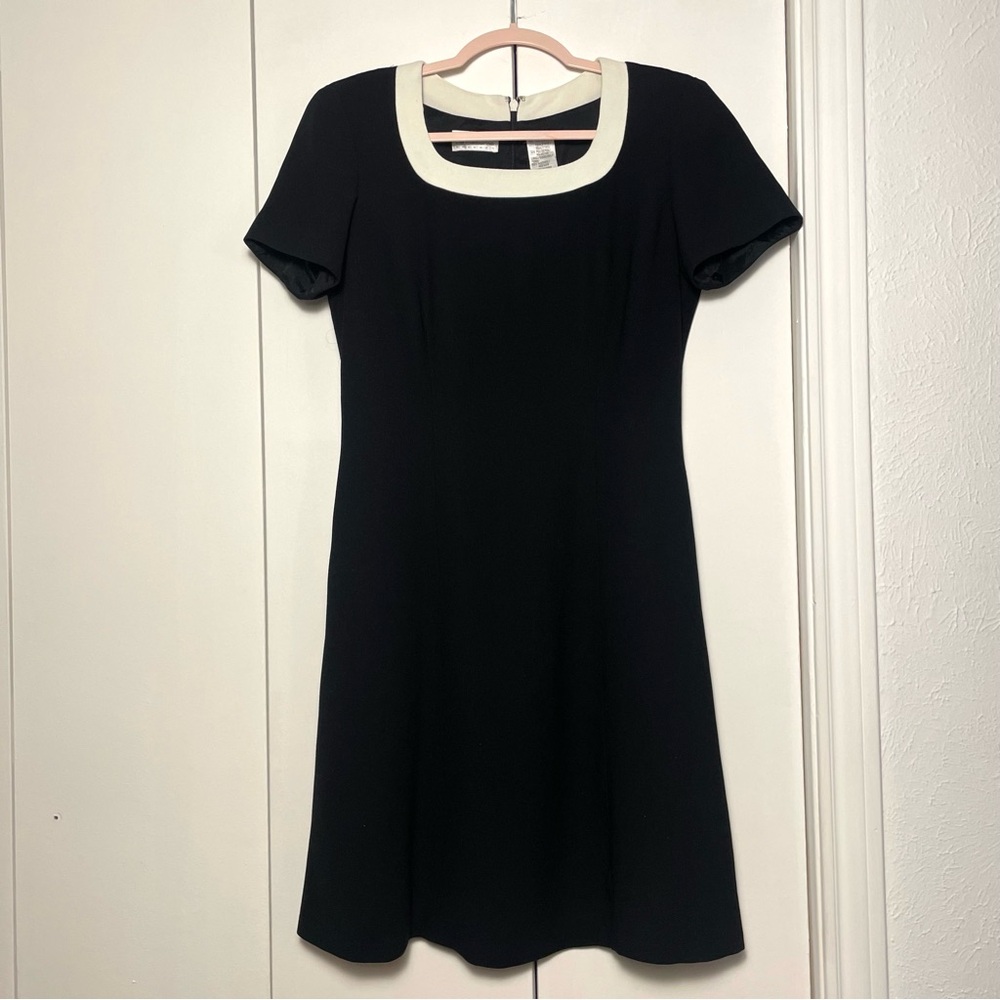 Vintage Liz Claiborne Black and White Short Sleeve 90s 00s Y2K Short Dress S